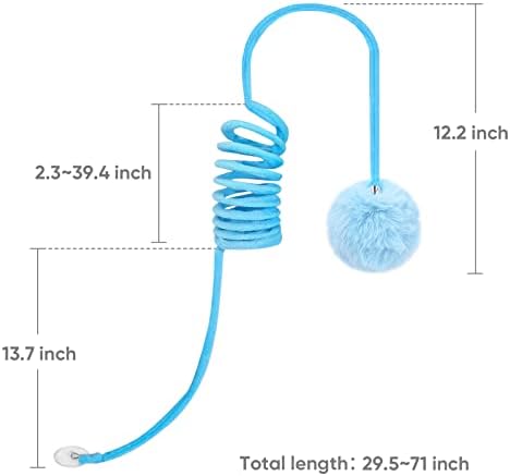 Cat Spring Toys, Self-Play Hanging Stretchable Cat Spring with Bell, 3 Pack Soft Plush Interactive Cat Toys for Indoor Cats Kitten Chasing and Playing