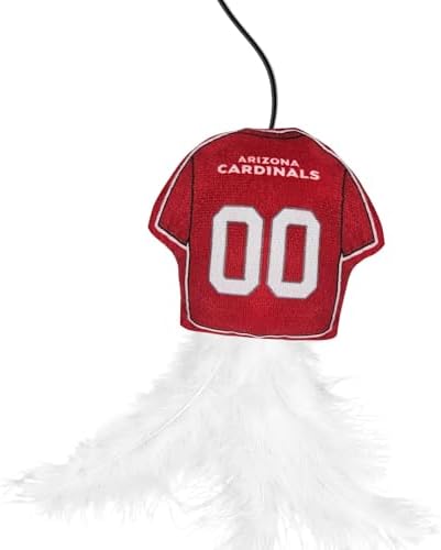 Pets First NFL Arizona Cardinals Team Jersey Wand with CAT NIP, Cat Toy Jersey Shaped Plush Teaser Toy for Cats & Kittens - Interactive Pet Toy for Play & Exercise