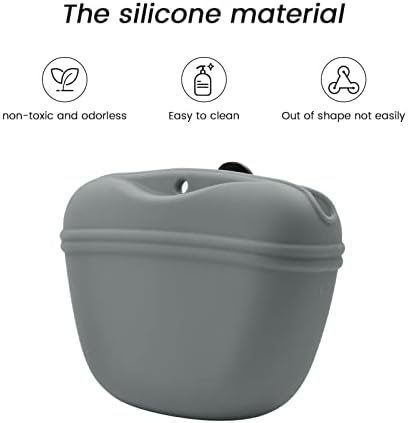 AUDWUD Silicone Dog Treat Pouch with Clicker Magnetic Closure Secure Clip