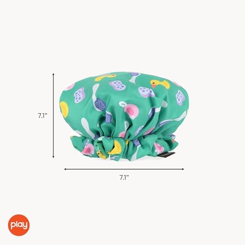 P.L.A.Y. Cute Plush Dog Toys - Splish Splash Bathtime Themed Durable Squeaker Crinkle Toy, Great for Puppies & Small, Medium, Large Dogs - Machine Washable, Recycled Materials (Shower Cap)