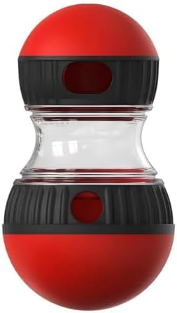 Interactive Dog Treat Dispenser, Pumpkin Shaped Slow Feeder Puzzle Toy for Small Medium Large Dogs, BPA Free ABS Dog Food Dispensing Toy for Indoor Outdoor Use, Red