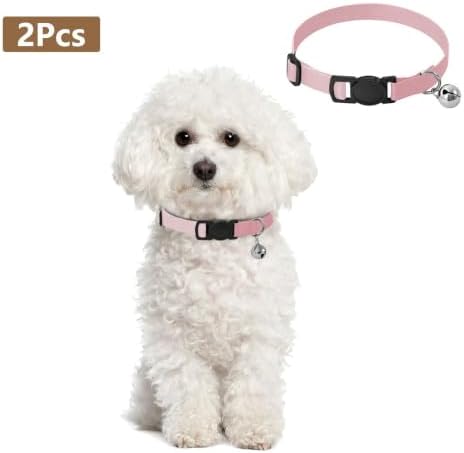 Pink Gradient Comfortable Cat Collar, 2 Pack Breakaway Cat Collars with Bell