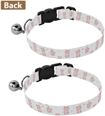Cute Pink Kittens Adjustable Buckle Small Dog Collar 2 Pack Collar for Cats