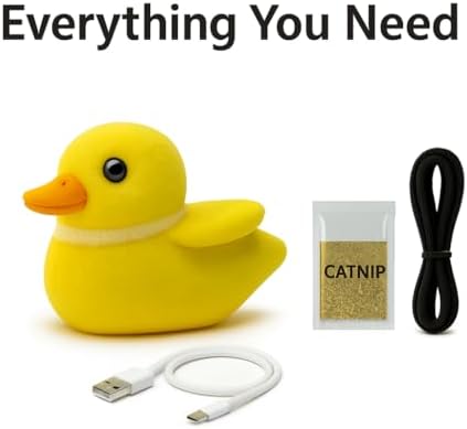 Flapping Wings Cat Toys - Interactive Squeaking Catnip Toys for Cats with Real Chirping Duck Sound - Fun Kitty Kitten Catnip Toys for Cat Exercise - Plush Duck