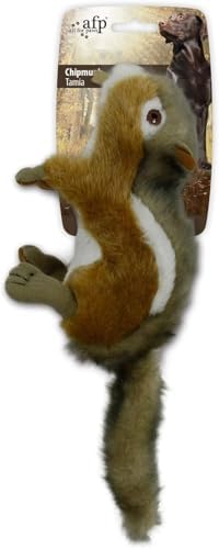 ALL FOR PAWS Squeaky Dog Toys, Plush Dog Toy, Stuffed Animal Dog Toys for Small Medium Large Dogs, Soft Chipmunk Toy with Squeaker