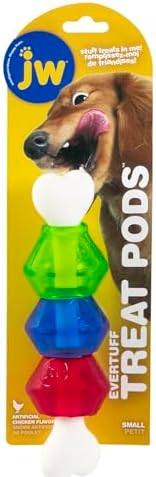 JW Pet EverTuff Treat Pod Nylon Dog Toy, White Bone, Small 7in