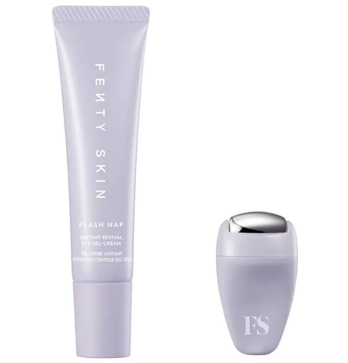 Fenty Skin Flash Nap Instant Revival Priming Eye Gel-Cream With Green Tea + Persian Silk Tree 0.5 oz/ 15 mL + Eye Massage Tool