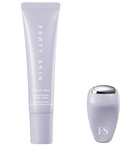 Fenty Skin Flash Nap Instant Revival Priming Eye Gel-Cream With Green Tea + Persian Silk Tree 0.5 oz/ 15 mL + Eye Massage Tool