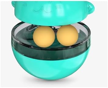 Interactive Cat Toy Treat Dispenser - Wobble Teaser Ball with Food Feeder and Swivel Wand for Cats & Kittens