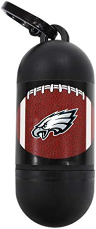 Pets First NFL PHILADELPHIA EAGLES PET LICENSED Poop Waste Bag Dispenser and D Ring for Leash with 900 Premium Garbage Bags