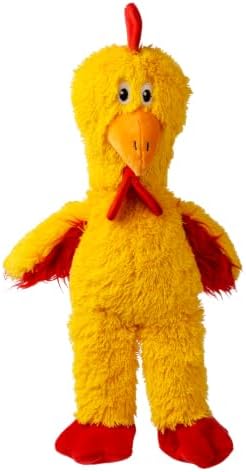 KONG Knots Chicken Dog Toy – Internal Knotted Rope & Dual Squeakers – Durable Plush with Minimal Stuffing, Indoor/Outdoor Chew & Tug Toy (Small)
