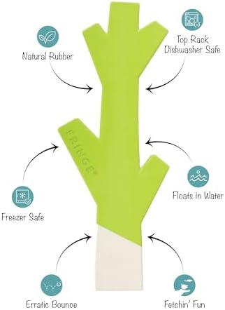 Fringe Studio Stick with ME Lime/White Rubber Dog Toy, Pet Shop Collection (518034) (Pack of 2)
