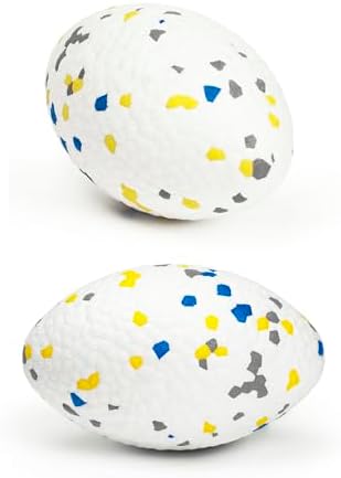 Moonorange 4.72" Indestructible Large Rugby Balls for Aggressive Chewers Durable Olive Bouncy Interactive Football Toy for Dogs Fetch Game Lightweight Floating Outdoor Training, White