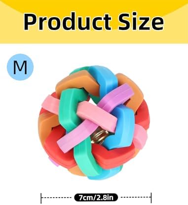 GLOGLOW Rubber Colorful Soft Ball Chewing Dog Toy with Inside Bell
