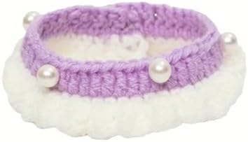 Pet Collars Handmade Knitted Pet Scarf Collar Wool Crochet Bandana for Cat Kitten