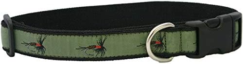 The Good Dog Company- Hemp Dog Collar Hunting and Fishing - Mallard and Fly … (X-Large (Fits 25"-30" Neck), Olive Fly) 1" Wide