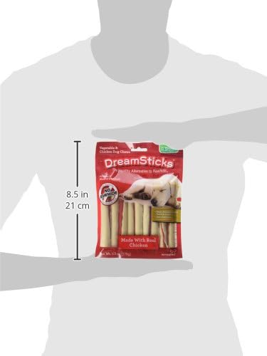 DreamBone DreamSticks, Rawhide Free Dog Chew Sticks Made with Real Chicken and Vegetables, 9 Sticks | Daily Chew, Digests Safely and Completely, Made With Real Chicken and Veggies, For Adult Dogs