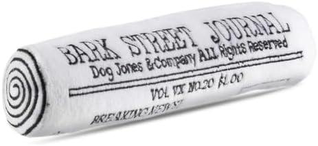Dog Diggin Designs Bark Street Journal Plush Dog Toy | Luxury-Inspired Parody Newspaper Dog Toy with Squeaker, Soft Plush Novelty Dog Toy – Daily Playtime Edition