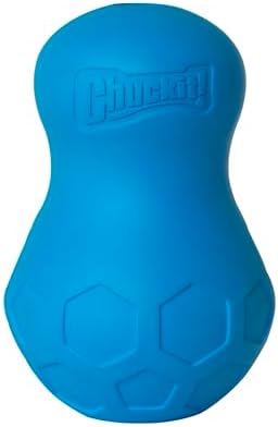 Chuckit! Tumble Teez Dog Treat Puzzle Toy, Large, Blue – Interactive Tumble‑Shaped Treat & Chew Puzzle Pod for Dogs 60–100 lb – Durable Rubber Fetch Toy with Interior Treat Chamber – Pack of 1