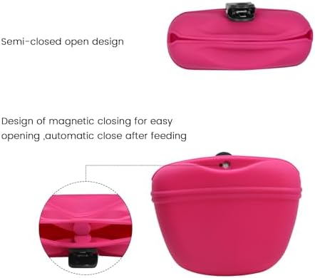 AUDWUD Silicone Dog Treat Pouch with Clicker Magnetic Closure Secure Clip