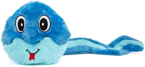 Guru Hide-A-Tail Blue Snake Plush Dog Toy - No Stuffing Interactive Puzzle Toy with Treat Pocket - Squeaky Crinkle Enrichment Toy for Tug and Fetch - Boredom Buster - XL All Breed Sizes