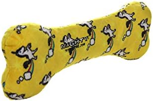 MIGHTY Tuffy 2 Pack Bone Dog Toy: Ultra Durable Plush Toy with Multiple Layers & Reinforced Seams, Washable and Floats, Vinyl Bone & Fleece