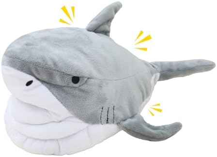 7" Squeaky Plush Toy for Puppies Small Dogs, Grey Shark
