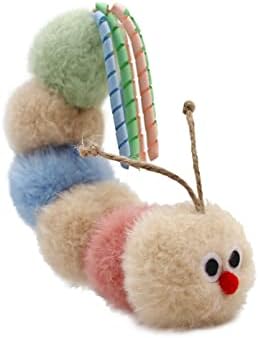 Jumpaws Interactive Natural Catnip Toy, with Rattle, Bite Resistant, for All Ages Indoor Cat, Shape of Caterpillar, Kitten Toy (Large/ 1 Pack/Cat Kicker)