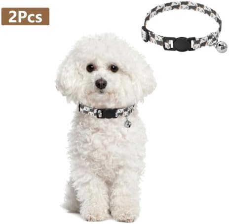 Cute Dachshund Dogs Kitten Bell Collar 2 Pack Kitten Collars Adjustable 10.6 to 17.1 Inches