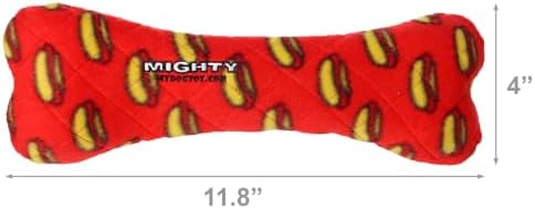 MIGHTY Tuffy 2 Pack Bone Dog Toy: Ultra Durable Plush Toy with Multiple Layers & Reinforced Seams, Washable and Floats, Vinyl Bone & Fleece