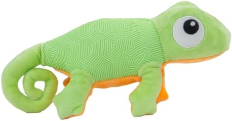 Outward Hound Coated Critterz Dog Toy – Plush & Molded Texture, Squeaky Fetch, Small & Medium Dogs, Lizard, 10.4"
