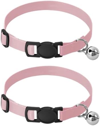 Pink Gradient Comfortable Cat Collar, 2 Pack Breakaway Cat Collars with Bell