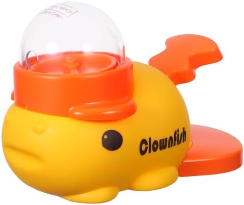 Totority Interactive with Press and Rotate Mechanism Pet Treat Dispenser Clownfish Shaped Slow Feeder Made of Sturdy Abs Material, Yellow Color for Outdoor Activities and Pet Training