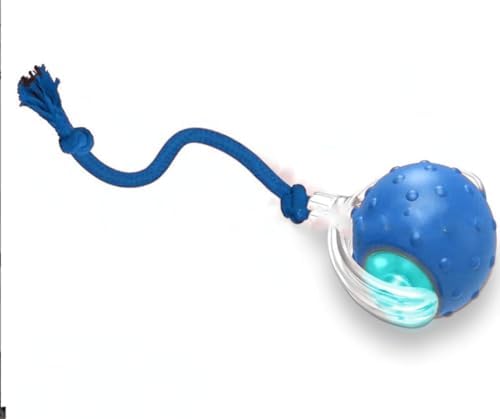 PetScope Interactive pet Toy Ball with Motion Sensor, Rechargeable, 3 Speed Modes, LED Lights, Bird Sound Effects, Blue