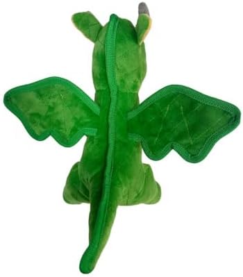 Squeaky Dog Toy Durable Green Dragon Stuffed Toy with Reinforced Stitching for Interactive Play Chewing & Fetch Small, Medium & Large Dogs