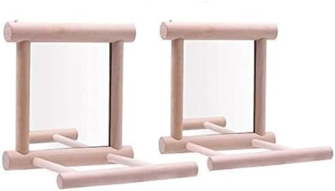 Litewoo Bird Mirror with Perch Parrot Swing Interactive Play Toys, 2 PC