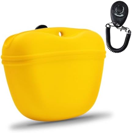 AUDWUD Silicone Dog Treat Pouch with Clicker Magnetic Closure Secure Clip