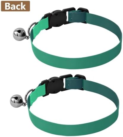 Green Gradient Adjustable Pet Collar, 2 Pack Puppy Collar with Bell