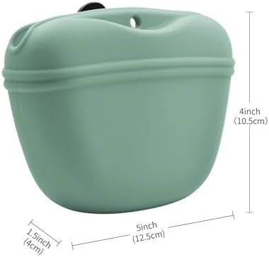 AUDWUD Silicone Dog Treat Pouch with Clicker Magnetic Closure Secure Clip