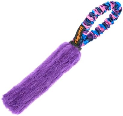 Tug-E-Nuff Pocket Fauxtastic (Purple) Bungee Dog Tug Toy (13inches)