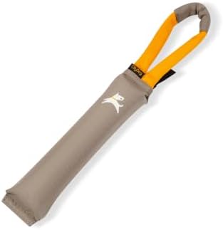 OllyDog Tugger | Dog Tug Toy for Tug of War & Training | Durable Bite Pillow | Eco-Friendly Recycled | Handle | Medium Large Dogs (Dune)