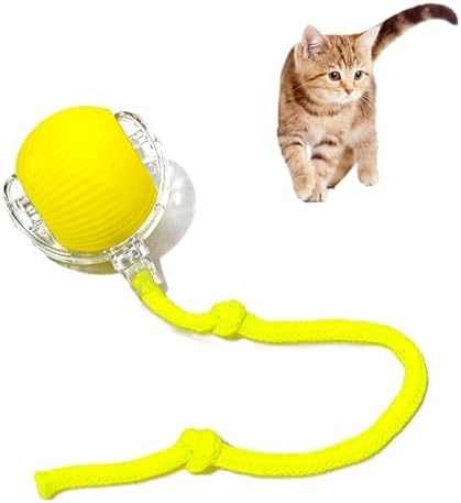 Interactive Cat Toy Rolling Ball with Tail, Motion Activated Indoor Cats