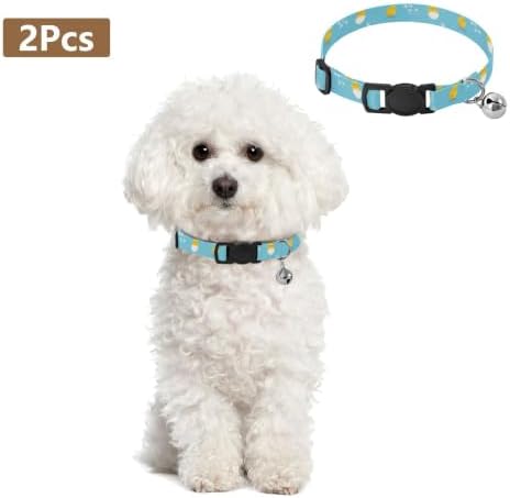 Cute Yellow Chicks Light Blue Dog Collar 2 Pack Lightweight Small Dog Collar Adjustable 10.6 to 17.1 Inches