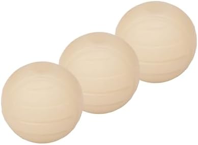 Amazon Basics Interactive Bouncy Durable Rubber Dog Toy Balls, Glow, 2.5 inch, Beige, Pack of 3