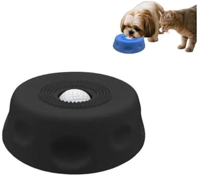 Slow Feeder Dog Bowl with Roll Ball, Slow Down pet Eating,Lick Toys, Black