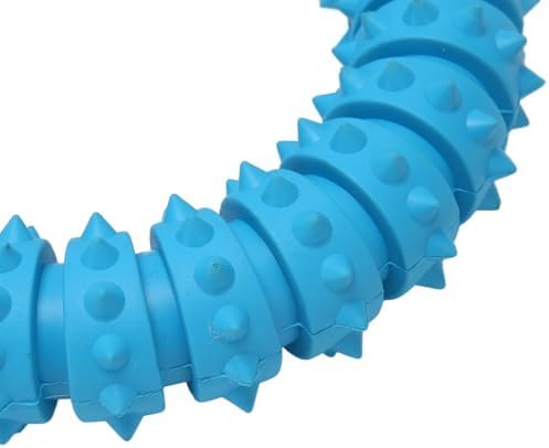 Dog Spiky Chew Ring Food Grade Rubber Teeth Cleaning Interactive Toy for Medium Large Dogs 5.91In Diameter for Indoor Outdoor Play