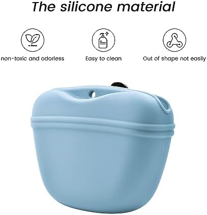 AUDWUD Silicone Dog Treat Pouch with Clicker Magnetic Closure Secure Clip