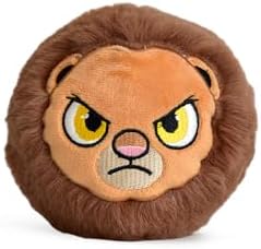 Squeaky Dog Toys for Aggressive Chewers,Squeaky Dog Balls Durable Plush Bouncy Puppy Ball Toys,Interactive Dog Toys for Small Medium Large Dogs,Bear, Rabbit, Lion, Tiger, Fox, Deer (Lion)