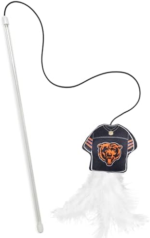 Pets First NFL Chicago Bears Team Jersey Wand with CAT NIP, Cat Toy Jersey Shaped Plush Teaser Toy for Cats & Kittens - Interactive Pet Toy for Play & Exercise