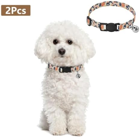 Japanese Florals Peonies Cat Collars 2 Pack Comfortable Cat Collar Adjustable 10.6 to 17.1 Inches